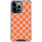 Orange Checkered iPhone 14 Pro Clear Case